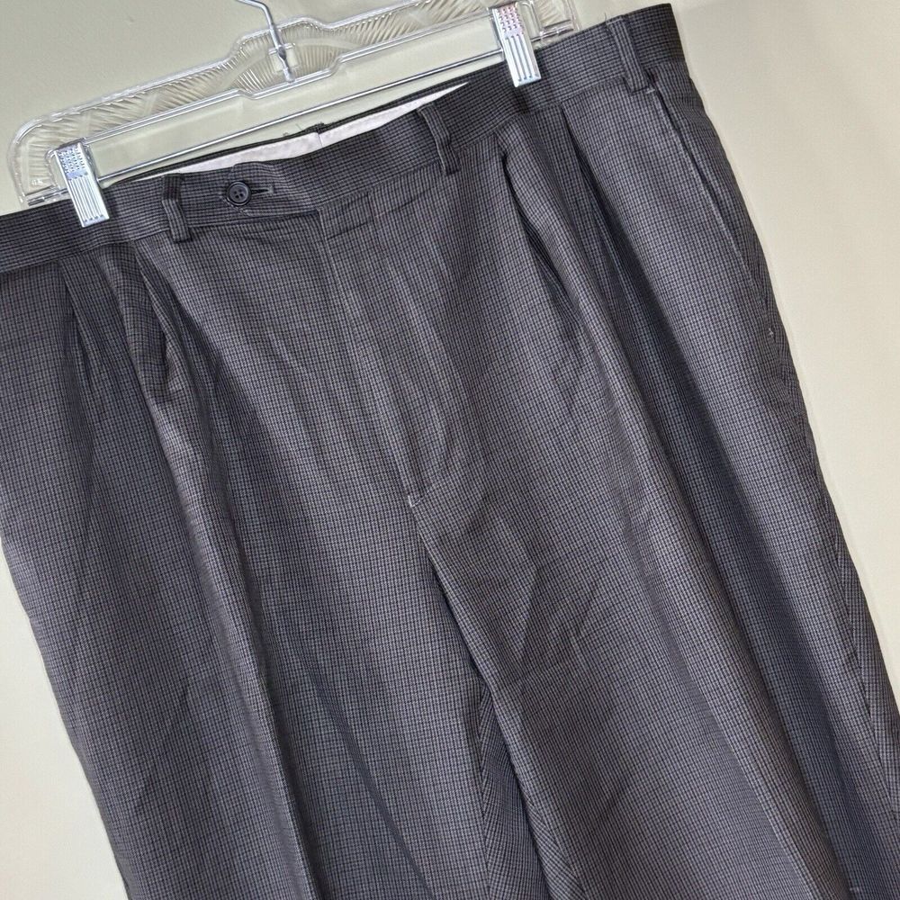LAUREN Ralph Lauren Dress Pants Mens 40 x 32 Classic Fit Plaid 100% WOOL